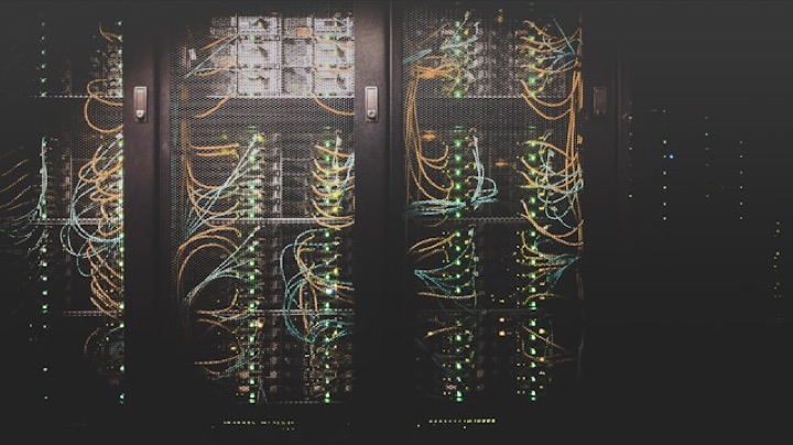 Server racks with network cables